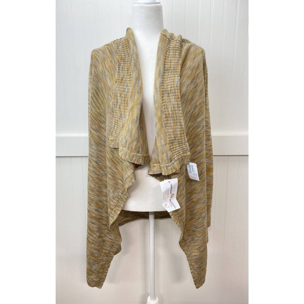 Baby Alpaca Cardigan Sz Small Tan Open Front Long Sleeve Knit Sweater NEW